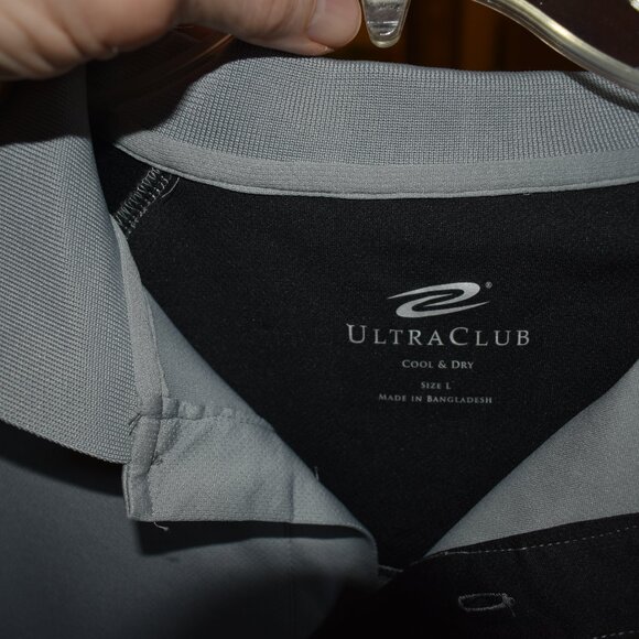 Ultra Club Cool & Dry Golf Dark Gray Short Sleeve Button Up Polo Top NWT - Picture 5 of 5
